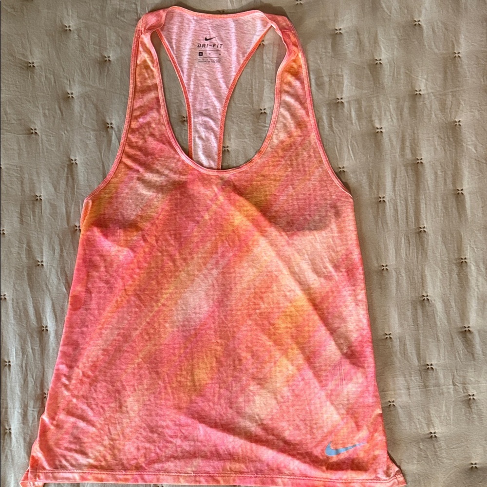 Nike Women's Vibrant Tank Top in Pink and Orange